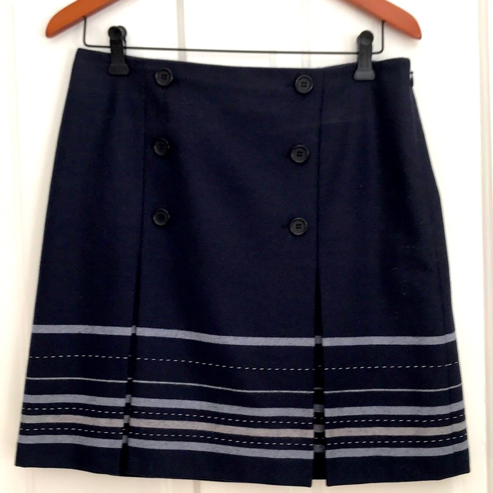 Ann Taylor Loft navy wool blend skirt